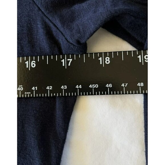 Eddie Bauer Navy Neckline Tie Cream Floral Embroidered Tunic Top Size XS - Picture 8 of 9